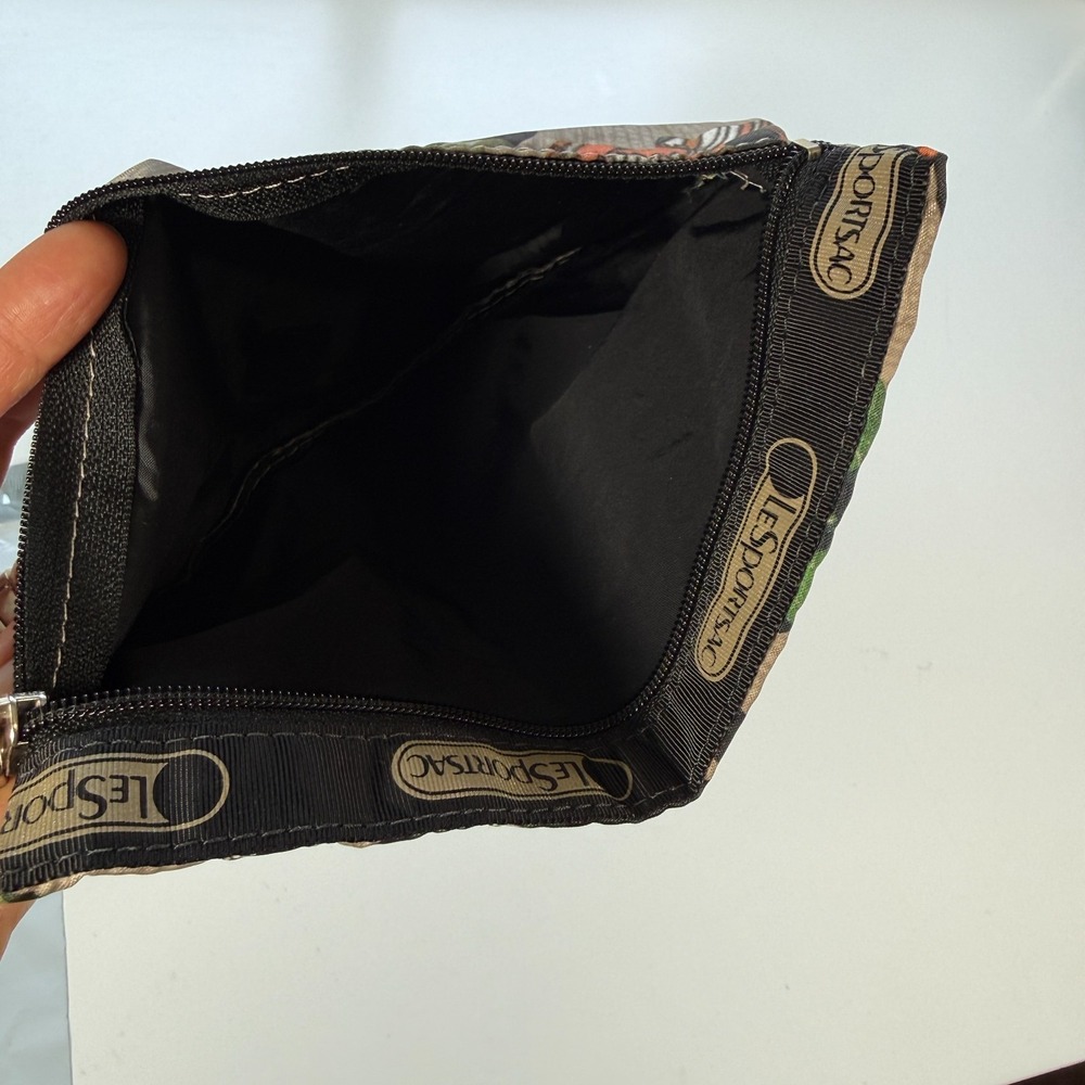 LeSportsac Classic Zipper Travel Pouch 8.75x7" Small Cosmetic Bag Floral Pattern - Picture 4 of 6